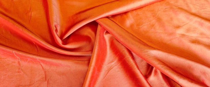 Silk taffeta - red with yellow