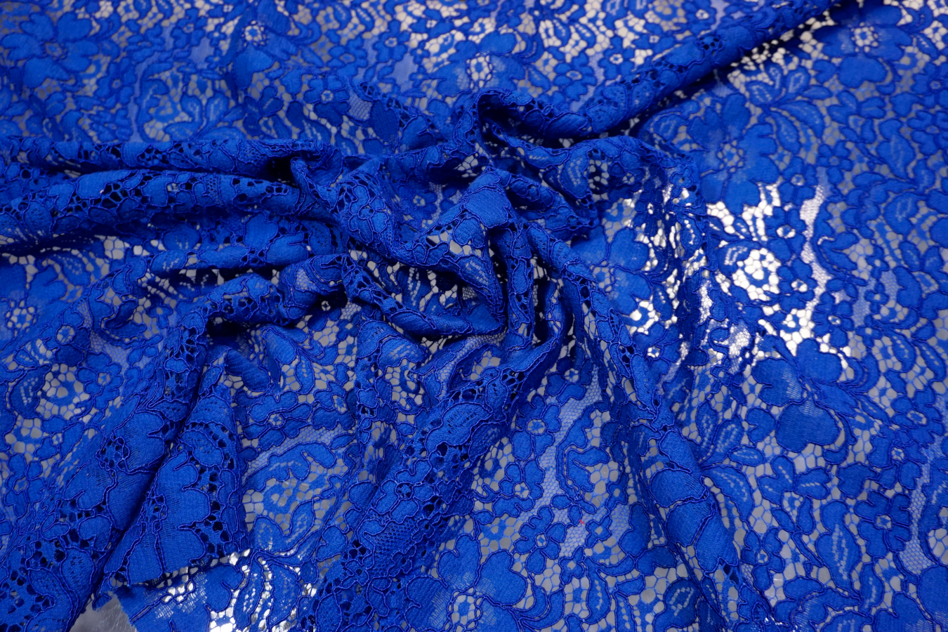 Guipure lace - floral pattern, royal blue-792/705/3200