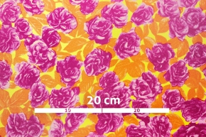 Silk twill - roses and leaves