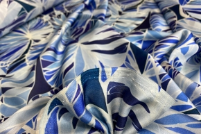 Silk satin - leaf print