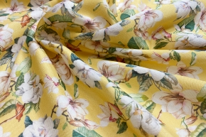 Silk blend - flowers on yellow