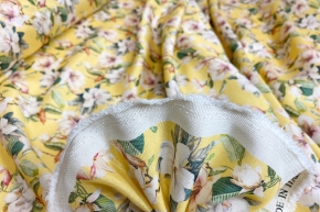 Silk blend - flowers on yellow