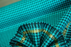 remnants, Virgin wool - houndstooth, turquoise