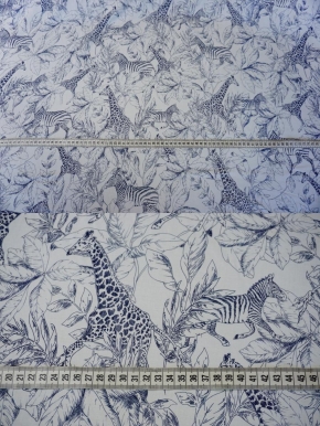 Viscose - drawn zebras and giraffes